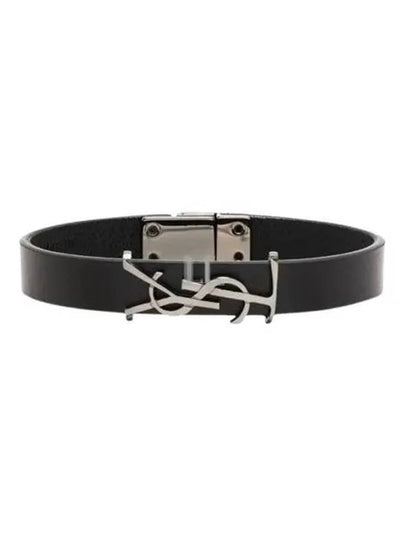 Monogram Leather Bracelet Black - SAINT LAURENT - BALAAN 2