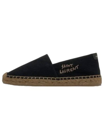 Logo embroidered espadrille black sneakers - SAINT LAURENT - BALAAN 1