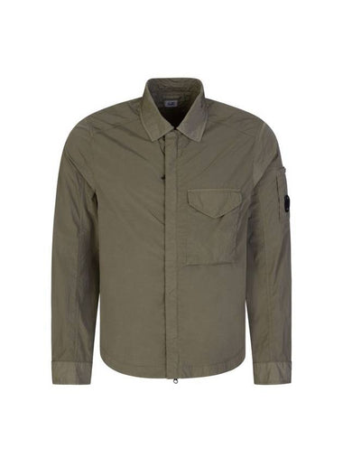 Chrome-R Zip-Up Over Long Sleeve Shirt Green - CP COMPANY - BALAAN 1