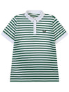 Striped Basic Golf T-Shirt GREEN - WHITEBALL - BALAAN 7