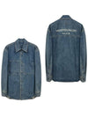 Back Logo Denim Button Long Sleeve Shirt Blue - WOOYOUNGMI - BALAAN 2