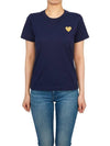 Play Women's Small Gold Wappen Short Sleeve T-Shirt P1 T215 2 Navy - COMME DES GARCONS - BALAAN 2