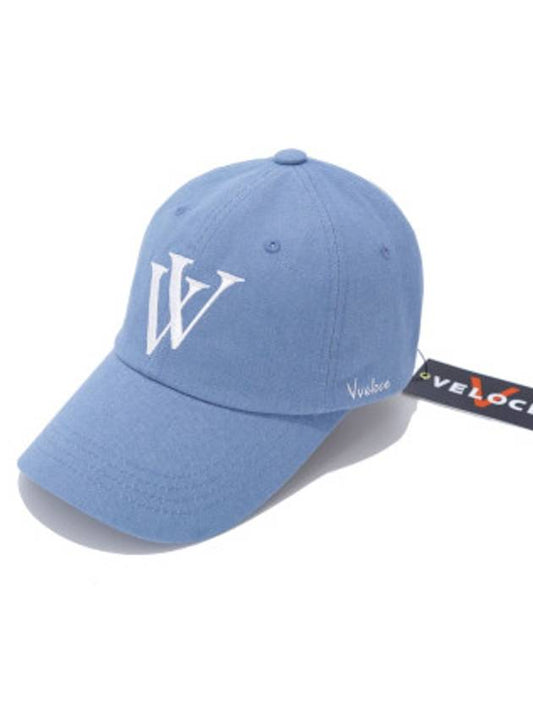 'KV' ball cap soft fit light denim - VVELOCE - BALAAN 1