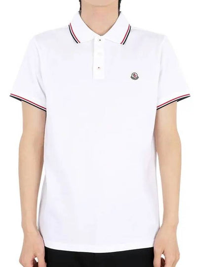 Logo Patch Short Sleeve Polo Optical White - MONCLER - BALAAN 2