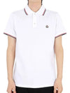 Logo Patch Short Sleeve Polo Optical White - MONCLER - BALAAN 2