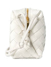 Intrecciato Loop Small Leather Cross Bag White - BOTTEGA VENETA - BALAAN 3