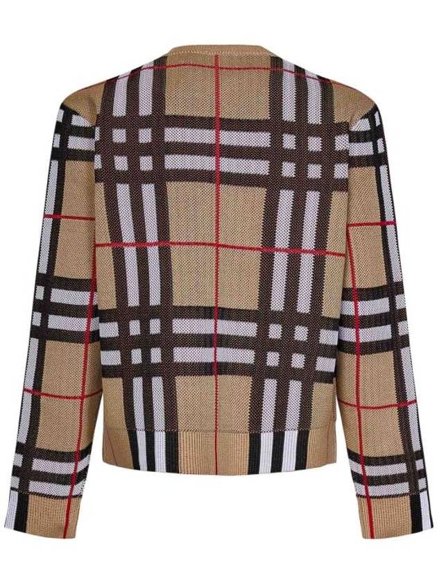 Check Technical Cotton Knit Top Beige - BURBERRY - BALAAN 3