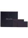 women's gold triangle logo saffiano bifold wallet red - PRADA - BALAAN.