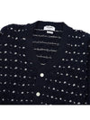 Donegal Cable Classic Wool Cardigan Navy - THOM BROWNE - BALAAN 8