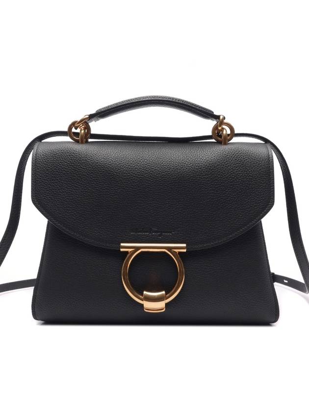 Gancini Small Tote Bag Black - SALVATORE FERRAGAMO - BALAAN 2