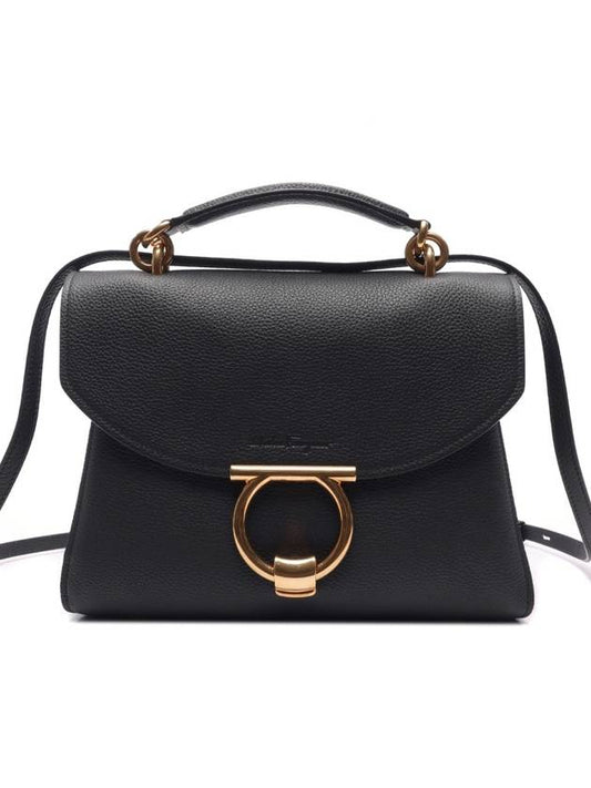 Gancini Small Tote Bag Black - SALVATORE FERRAGAMO - BALAAN 2