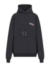 Embroidered Logo Cotton Hoodie Grey - BALENCIAGA - BALAAN 2