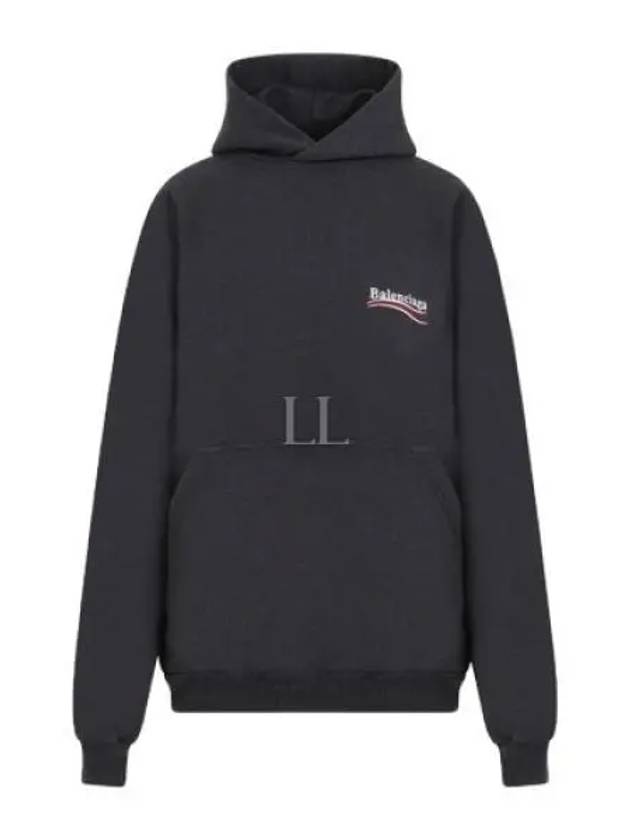 Embroidered Logo Cotton Hoodie Grey - BALENCIAGA - BALAAN 2