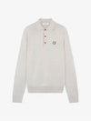 Fox Head Patch Long Sleeve Polo Shirt Light Grey Melange - MAISON KITSUNE - BALAAN 2