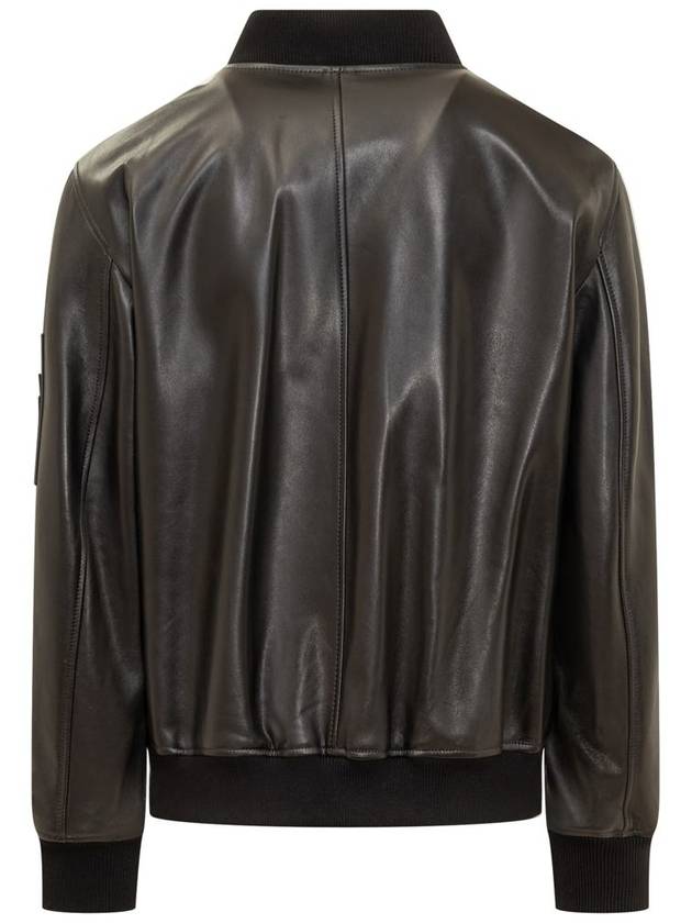 Leather Jacket 10138671A09813 1B000 Black - VERSACE - BALAAN 3