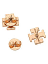 Crystal Logo Stud Earrings Rose Gold - TORY BURCH - BALAAN 4