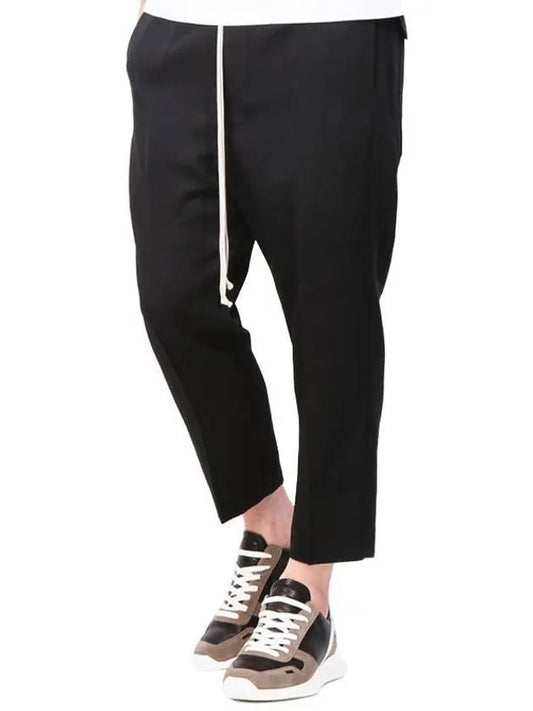 Astaires Drawstring Cotton Straight Pants Black - RICK OWENS - BALAAN 2