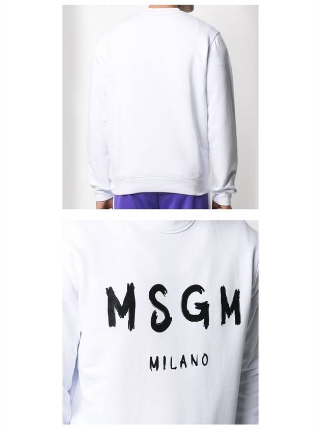 Milano Brushed Logo Sweatshirt White - MSGM - BALAAN 6