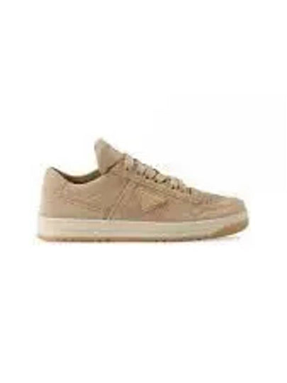 Downtown Suede Low Top Sneakers Ecru - PRADA - BALAAN 2