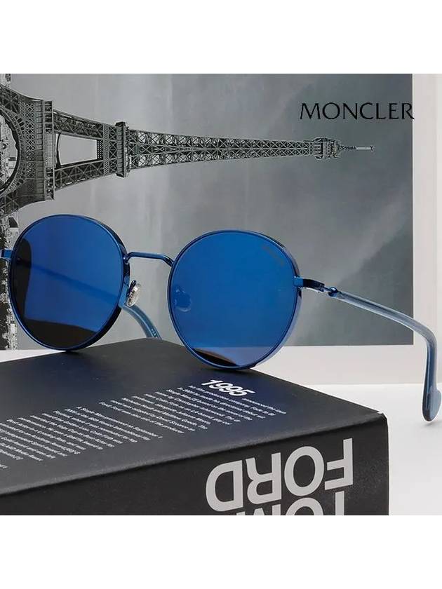 Eyewear Round Sunglasses Transparent Blue - MONCLER - BALAAN 3