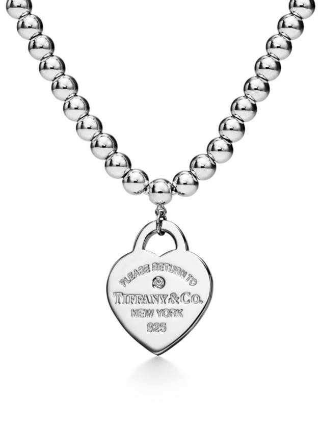 Heart Tag Bead Diamond Necklace Silver - TIFFANY & CO. - BALAAN 6