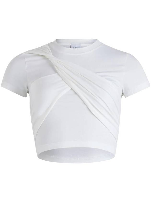 Patou Draped Cropped Organic Cotton T-Shirt - PATOU - BALAAN 1