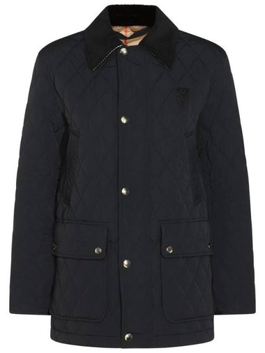 Barn Corduroy Collar Quilted Jacket Black - BURBERRY - BALAAN 1