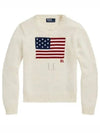 Flag Cotton Crew Neck Knit Top Cream - POLO RALPH LAUREN - BALAAN 2