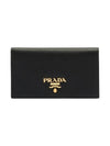 Saffiano Metal Logo Wallet Black - PRADA - BALAAN 1