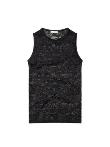 Lace vest tank top black - ARIES - BALAAN 1