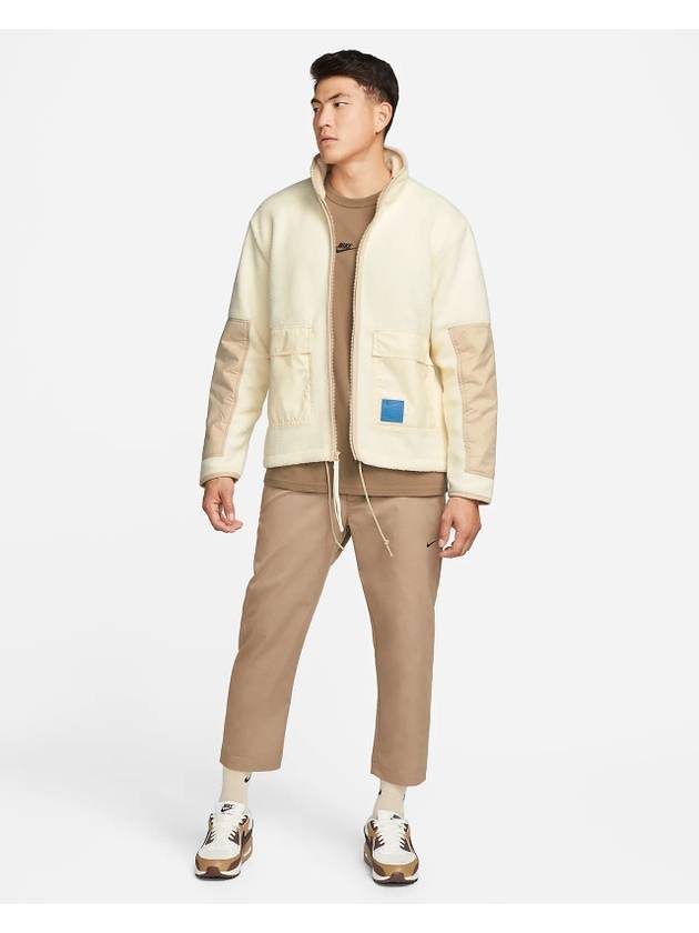 Sherpa High Pile Fleece Zip-Up Jacket Cream - NIKE - BALAAN 1