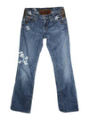 Leather appliqu skull denim pants 55 66 - SEVEN JEANS - BALAAN 1