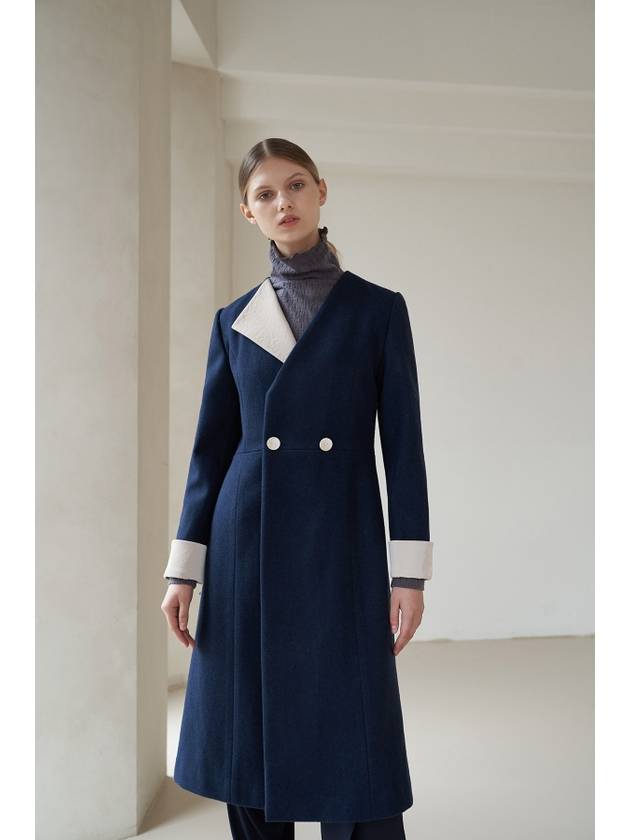 V-neck unbalanced long coat - CAHIERS - BALAAN 4