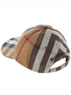 Logo Check Cotton Ball Cap Birch Brown - BURBERRY - BALAAN 4