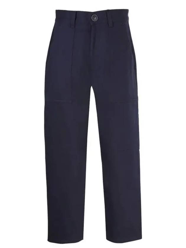 Tailored Crop Straight Pants Navy - AMI - BALAAN 2