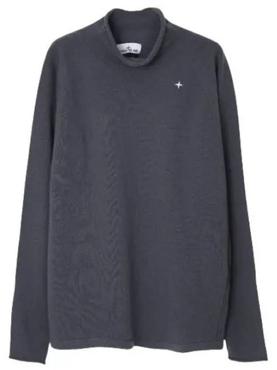 Stellina Mock Neck Lambswool Knit Top Grey - STONE ISLAND - BALAAN 2