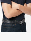 Silver Hardware Reversible Leather Belt Black - LOUIS VUITTON - BALAAN.