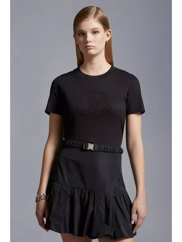 Crystal Logo Short Sleeve T-Shirt Black - MONCLER - BALAAN 5