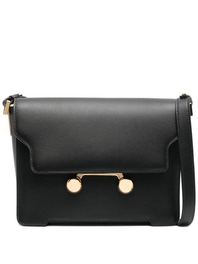 Trunkaroo Medium Leather Shoulder Bag Black - MARNI - BALAAN 2