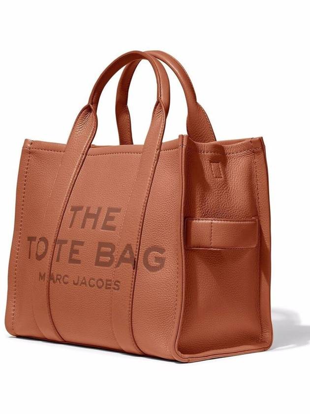 Logo Medium Leather Tote Bag Brown - MARC JACOBS - BALAAN 3