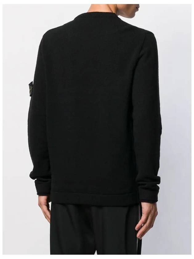 Wappen Patch Wool Knit Top Black - STONE ISLAND - BALAAN 4