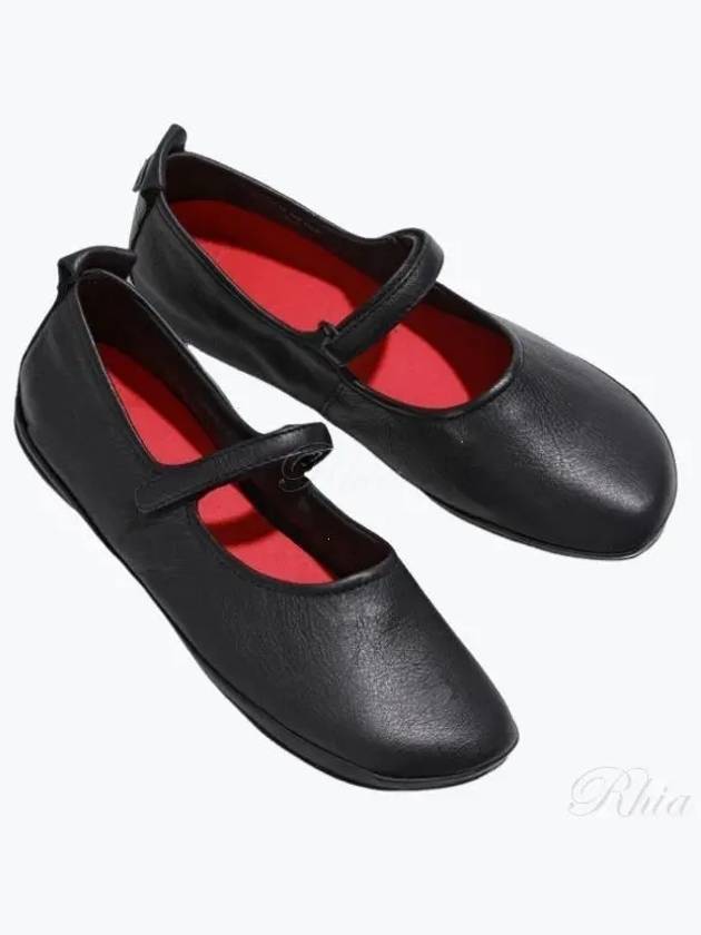 Right Leather Mary Jane Flat Shoes Black - CAMPER - BALAAN 2