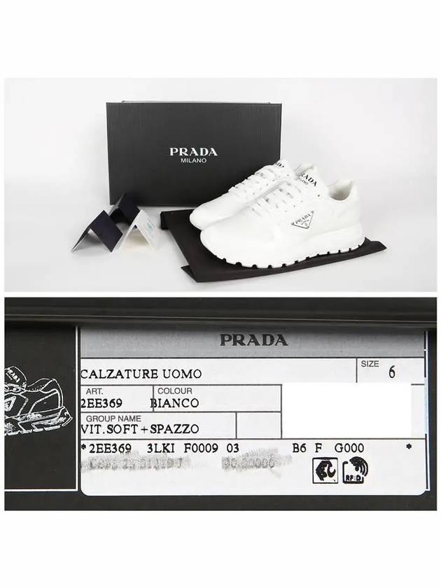 Triangle Logo Leather Low-Top Sneakers White - PRADA - BALAAN 6