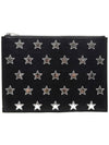 Star Leather Patch Clutch Bag Black Silver - SAINT LAURENT - BALAAN 2