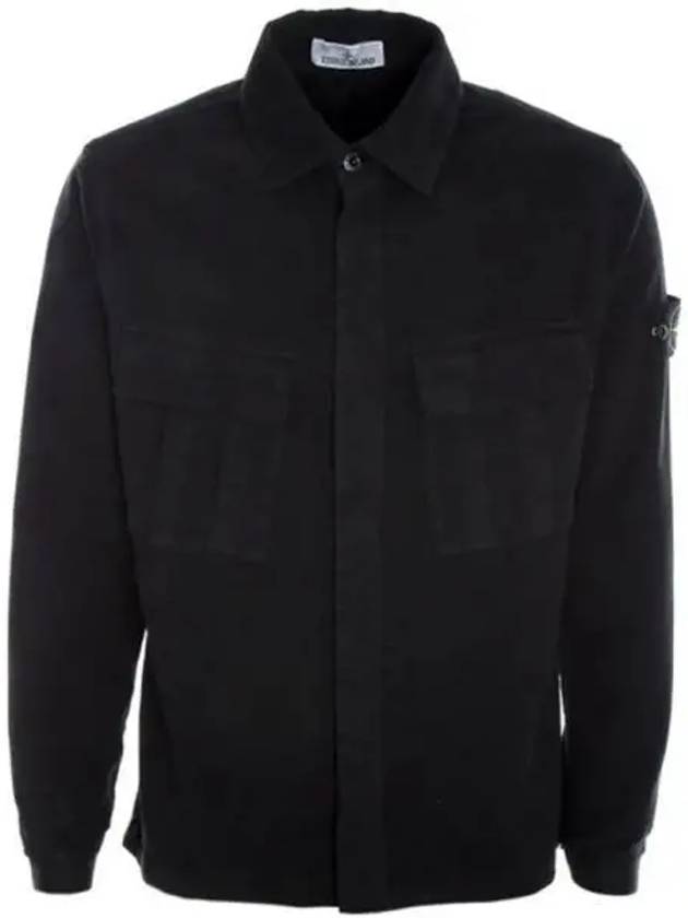 Wappen Patch Two Pocket Shirt Jacket Black - STONE ISLAND - BALAAN 2