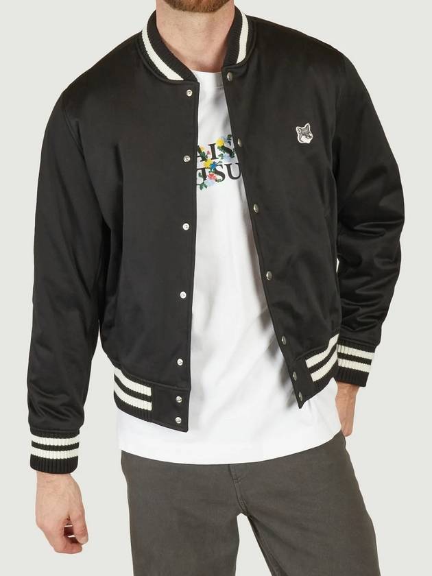 Cotton Satin Teddy Jacket Black - MAISON KITSUNE - BALAAN 6