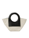 Mini Canvas Tote Bag Beige Black - HEREU - BALAAN 1