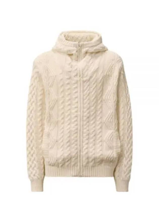 Lambswool Crewneck Logo Knit Cardigan White - CP COMPANY - BALAAN 2