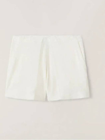 Women's Panarea Cotton Linen Shorts White - LORO PIANA - BALAAN 2