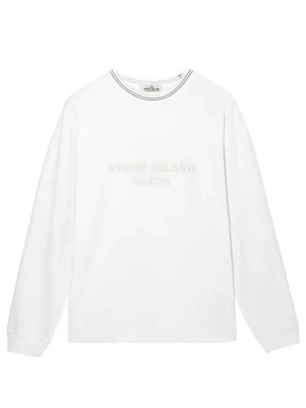 Logo Print Cotton Sweatshirt White - STONE ISLAND - BALAAN 2